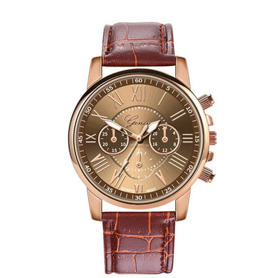 Tile Three-Eye Six-Pin Belt Watch Men'S Women'S Watch Quartz Watch