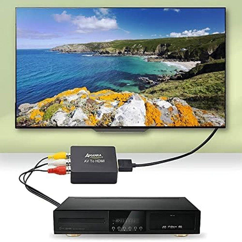 Adattatore Da RCA a HDMI, AV a HDMI, Convertitore AV a HDMI, Supporto 1080P per Pc/Xbox/Ps4/Ps3/Tv/Stb