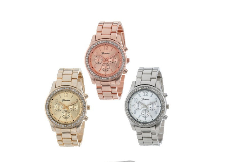 Diamond Bracelet Watch Stainless Steel Belt Watch Geneva Alloy Watch