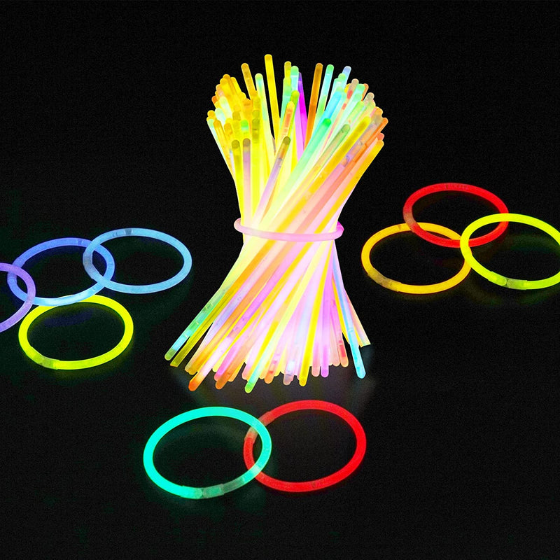 120 Pezzi Braccialetti Luminosi, Collane Neon per Bambini Di Alta Qualità Con Connettore, Lunghezza 20 Cm Set per Feste Con Bastoncini Luminosi, Matrimoni, Decorazioni Di Halloween