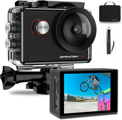 4K Action Cam Pro 20MP EIS WIFI Impermeabile 40M Sott'Acqua Ultra HD Action Camera Mic Esterno 2'' 2.4G Telecomando 170°Grandangolare Con 2X1200Mah Batterie E Kit Di Accessori