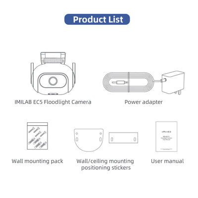 IMILAB - EC5 Wifi Smart Security System Kit Outdoor Video Surveillance Mihome App Wireless Ip Projector Camera 2Kc