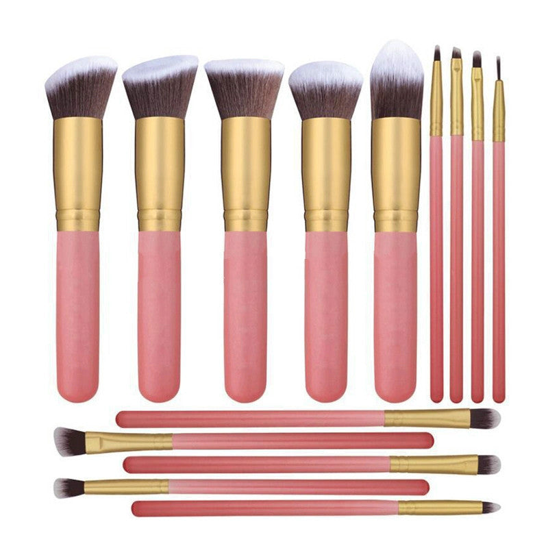 14Pcs Wood Handle Makeup Brush Set