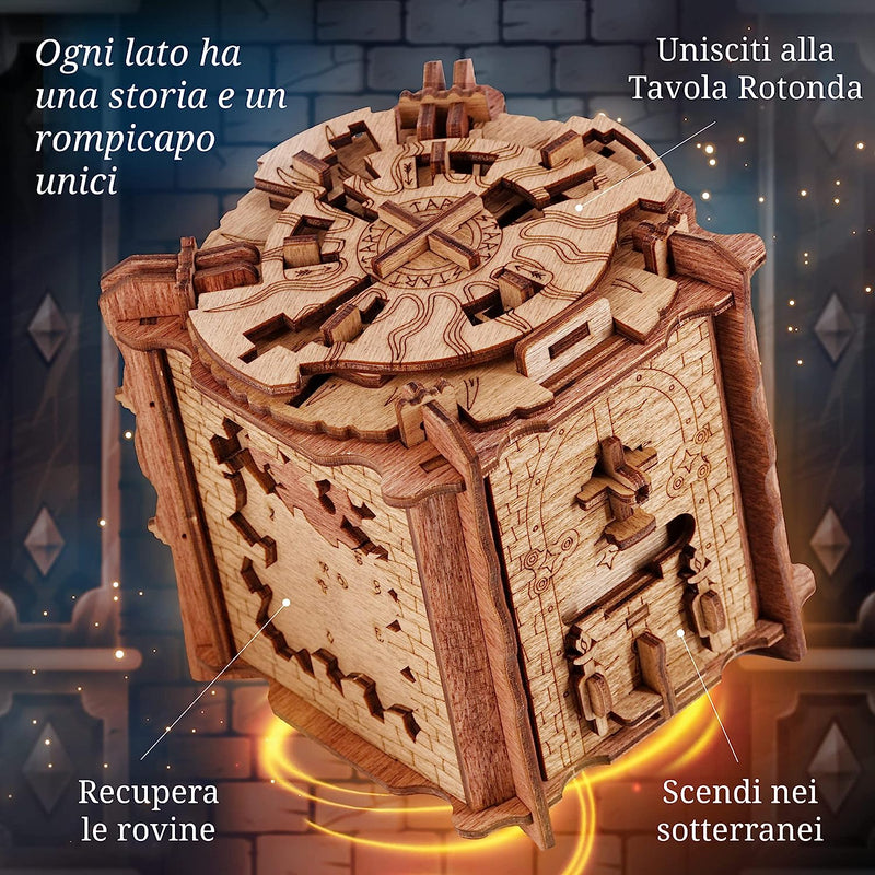 Cluebox - a Prova Di Camelot - Escape Room Gioco - Scatola Rompicapo Labirinto - Scatola Regalo - Regalo Fidanzato - Puzzle 3D - Puzzle Rompicapo - Regalo per Lui - Giochi E Puzzle in Legno