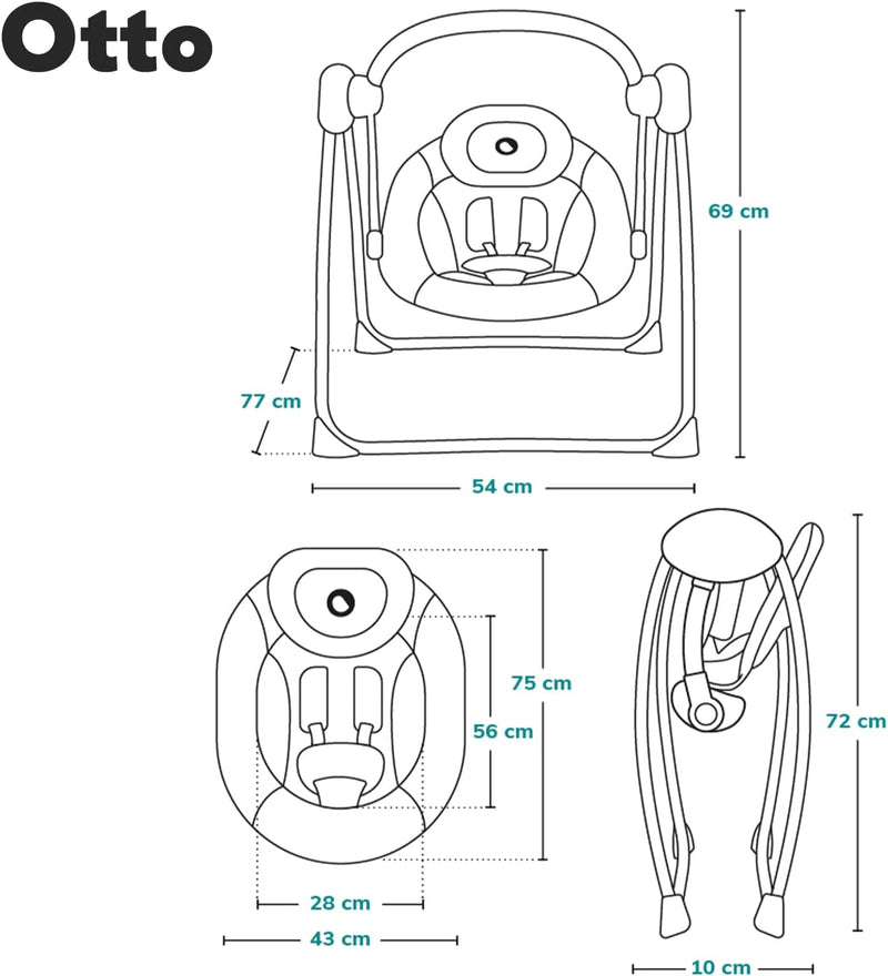 Otto Dondolo per Neonato E Bambini Fino a 9Kg Sdraietta Con Giocattoli 5 Velocità Suoni Rilassanti Della Natura Altalena Portatile E Pieghevole Cinture a 5-Punti Cavo Di Alimentazione USB