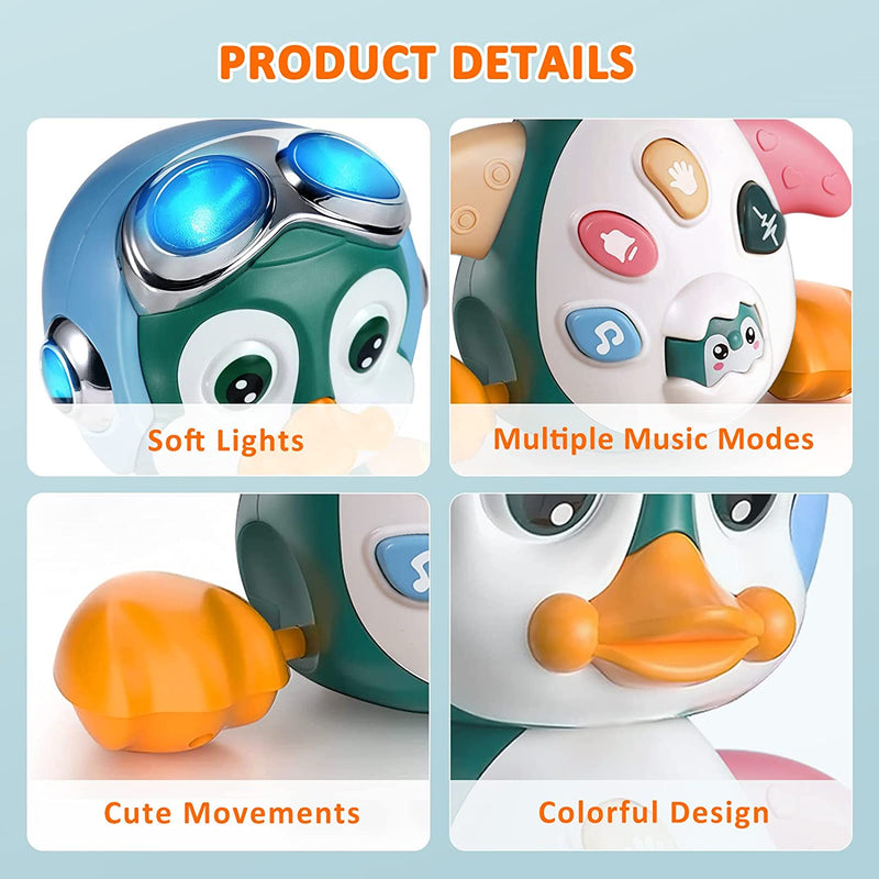 Giochi Musicali Bambini 1 Anno, Giochi per Gattonare Con Musica E Luci, Pinguino Giochi per Neonati 6-12 Mesi, Regali Di Compleanno Educativi Precoci 6 9 12 24 Mesi Più
