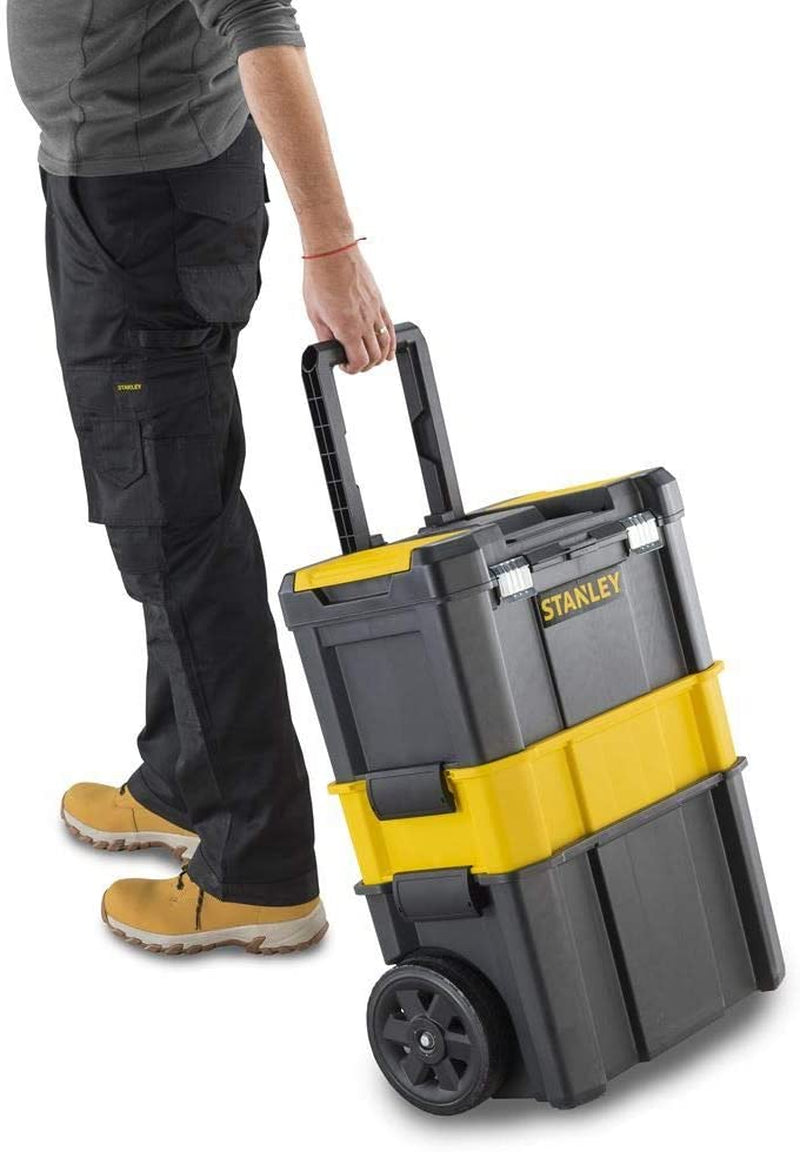 ‎STST1-80151 Carrello Porta Utensili Con Tre Livelli Di Stoccaggio, Capacità Di Carico 20 Kg, Nero Giallo