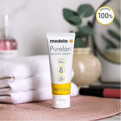 Purelan 37G Crema per Capezzoli Alla Lanolina Sollievo Rapido per Capezzoli Doloranti E Pelle Secca, 100% Naturale, Ipoallergenico, Dermatologicamente Testato E Senza Profumo