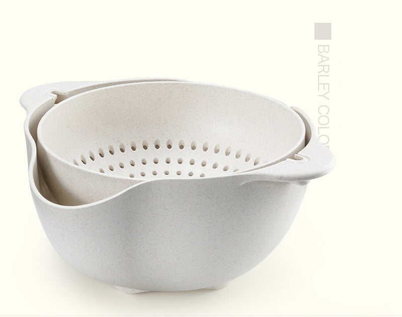 Double Thickening Drain Basket Washing Basket Kitchen Drain Basin Creative Fruit Bowl