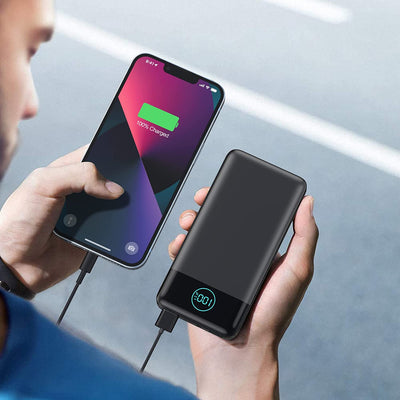 Power Bank 13800Mah,Ultra Sottile & Leggero Caricatore Portatile Con Display LCD,3A PD USB C Ingressi&Uscite Powerbank Con Torcia LED Batteria Esterna per Iphone Samsung Huawei Xiaomi Ecc-Nero