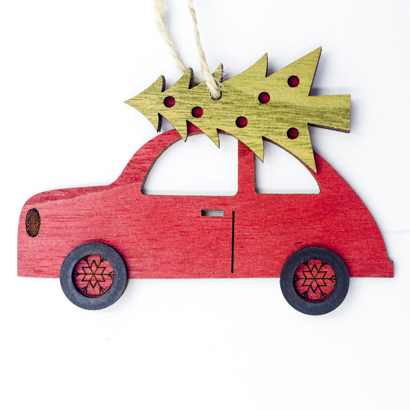 Creative Wooden Painted Car Decoration Pendant