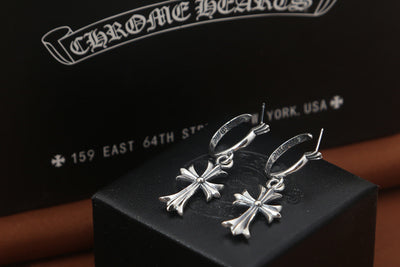 Thai Silver Cross Stud Earrings