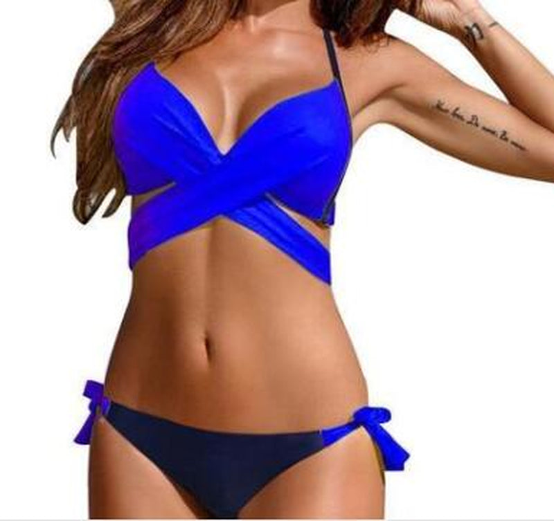 Variety Cross Straps Bikini New Swimsuit Fashion Sexy Steel Support Two-Piece Swimsuit