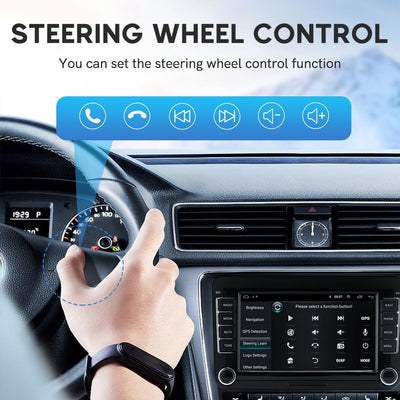 Autoradio 2 DIN Android per VW, 7 Pollici Stereo Auto Con Bluetooth GPS Navigator Vista Posteriore per VW Skoda Passat Touran Golf