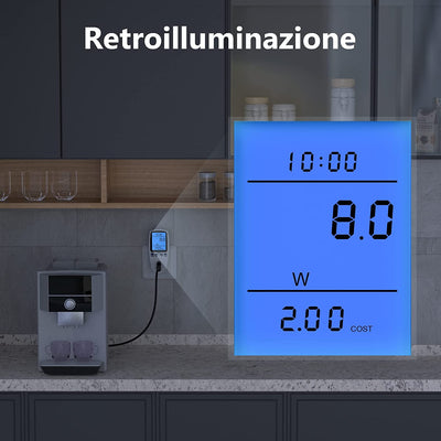 Misuratore Di Potenza, Misuratore Di Consumo Elettrico Con 7 Modalità Di Monitoraggio, Retroilluminazione, Contatore Elettrico Adatto a Varie Elettrodomestici, Potenza Massima 3680W- 2 Pezzi