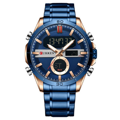 Men'S Multifunctional Electronic Waterproof round Watch