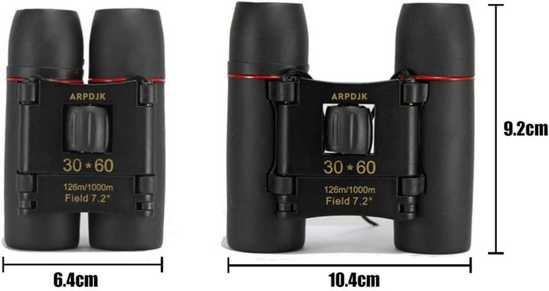 30X60 Compatto Mini Binocolo Potente Notturno Telescopio Pieghevole Con Panno Pulito E Custodia, Professionale Binocoli Tascabile Leggero per Adulti, Bambini, Osservazione Di Uccelli