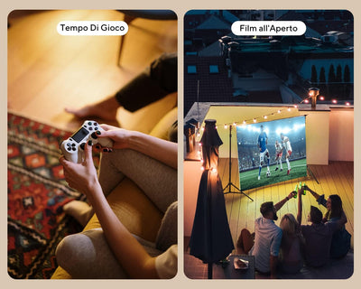 Proiettore 5G Wifi Bluetooth 9000 Lumens,  O7 Proiettore 4K Supporto 1080P Nativo, Videoproiettore Full HD Home Cinema per TV Stick/Ios/Android/Ps5/Hdmi/Usb/Pc (Con Treppiede)