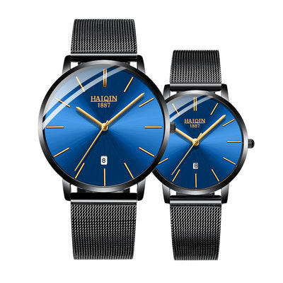 Steel Mesh with Quartz Watch Ladies Couple Gift Table