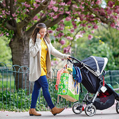 Ganci per Passeggino,  - Appendi La Spesa & Le Borse in Tutta Sicurezza Sulla Tua Carrozzina O Sul Passeggino. Taglia Universale, Nero, Pacco Da 2