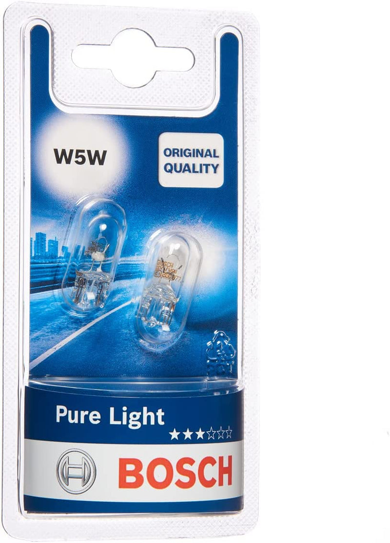 Bosch W5W Pure Light Lampadine Auto - 12 V 5 W W2,1X9,5D - Lampadine X2