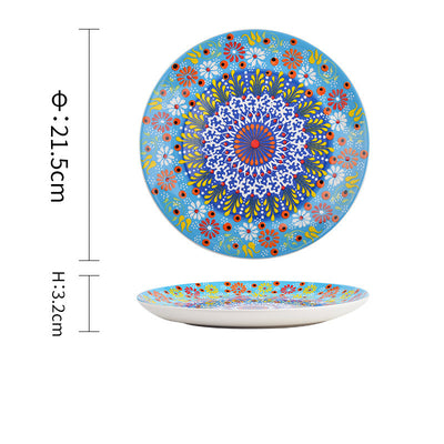 Underglaze Ceramic Tableware Bohemian Household Dishes