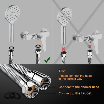 M20109-17 - Tubo Flessibile per Doccia Da 1,7 M Di Ricambio, Tubo per Doccia Universale, Flessibile E anti Torsione per Rubinetti Da Bagno, in Acciaio Inox, Cromato