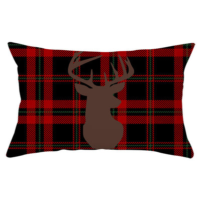 Christmas Printed Linen Backrest Pillowcase