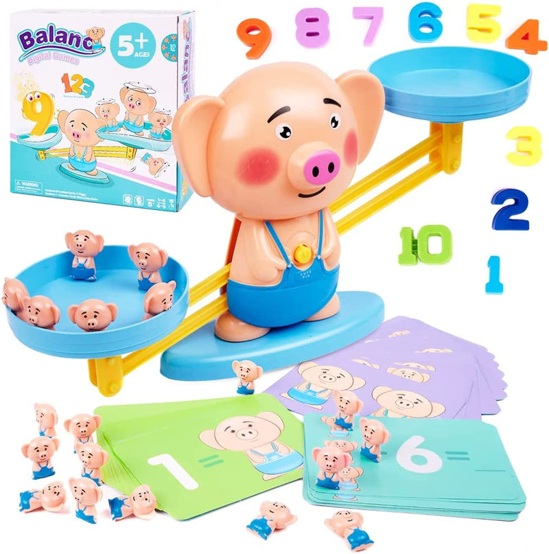 Giochi Matematici Bilancia Gioco Bambina Bambino 3 4 5 Anni Giocattolo Educativo per Bambini Digitale Addizione E Sottrazione Bilance per Bambini Bambina Bambino - Maialino