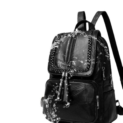 Fringed Backpack Women'S PU Backpack Leisure Fan Student Backpack