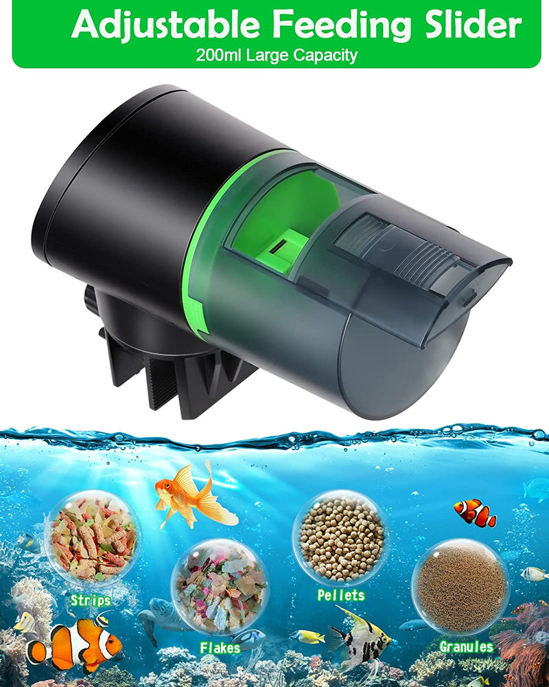 Mangiatoia Automatica Acquario - Mangiatoia Pesci Intervallo Di Alimentazione Del Pesce Facile Da Impostare 12/24/48 Ore Con Cavo Di USB Charger, Dispenser Cibo Pesci Automatico