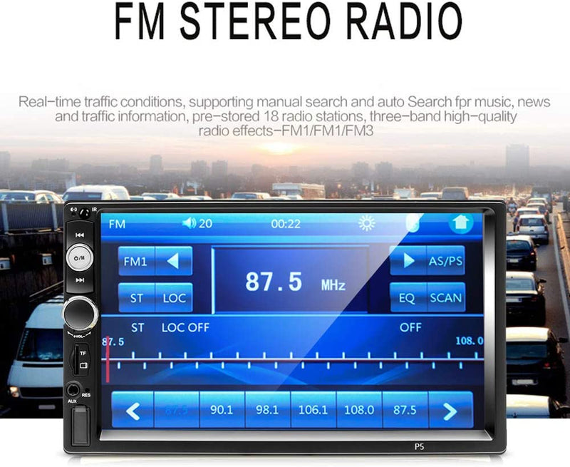 Bluetooth Autoradio 2 DIN 7 Pollici Touch Screen Auto Radio Dulica Schermo per Android/Iso USB SD/TF +Controllo Del Volante +Telecamera Posteriore+Telecomando