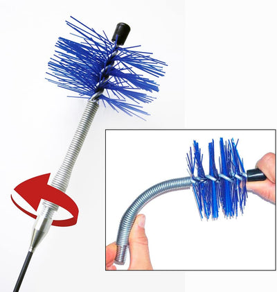 Ultrabrush | Pulizia Canna Fumaria. Kit Pulizia Stufa a Pellet. Scovolo Spazzacamino Compatibile Con Ogni Tipo Di Canna Fumaria. Set 3 Pezzi. Con Dispenser per Un Utilizzo Pratico E Veloce