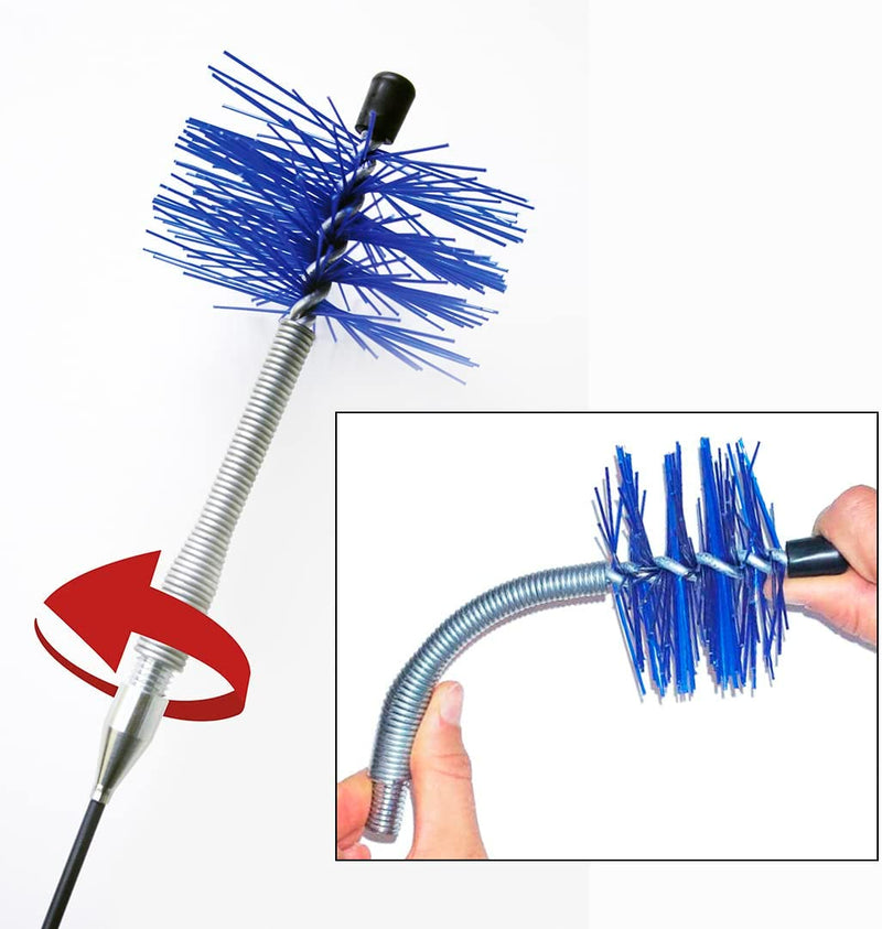 Ultrabrush | Pulizia Canna Fumaria. Kit Pulizia Stufa a Pellet. Scovolo Spazzacamino Compatibile Con Ogni Tipo Di Canna Fumaria. Set 3 Pezzi. Con Dispenser per Un Utilizzo Pratico E Veloce