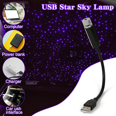 Luci a LED per Interni Auto, Luce per Tetto Auto, USB Auto LED Atmosfera Da Tetto Light, Proiettore a Stella per Tetto Auto USB Regolabile Portable Lampada Notturna a Stella per Auto, Casa, Partito