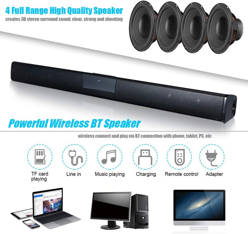 Soundbar Wireless BT 4.0 Altoparlante TV Home Theater 3D Soundbars Basso Televisione Subwoofer Con RCA Line Telecomando