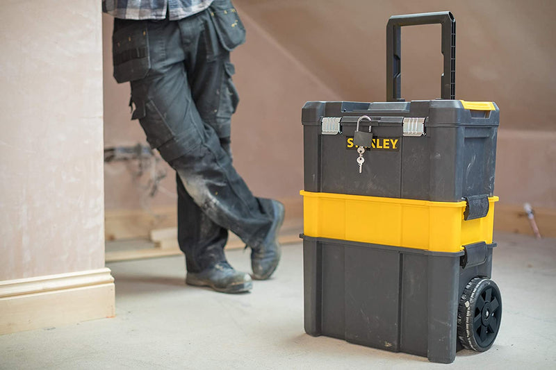 ‎STST1-80151 Carrello Porta Utensili Con Tre Livelli Di Stoccaggio, Capacità Di Carico 20 Kg, Nero Giallo