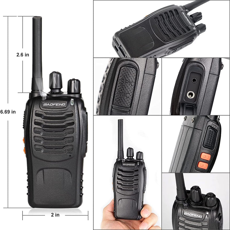 Walkie Talkie PMR Radio Ricetrasmettitore a Lungo Raggio Walkie Talkie Set Portatile Ricaricabile Con Cuffie E Luci LED Adatte per Sport All&