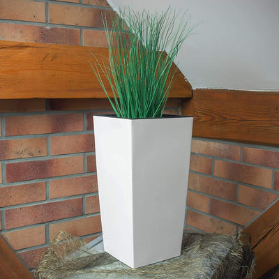 Vaso Da Fiori Urbi in Plastica Con Rivestimento Interno, Taglia XL, Bianco, 50 Cm Di Altezza, 7 Colori