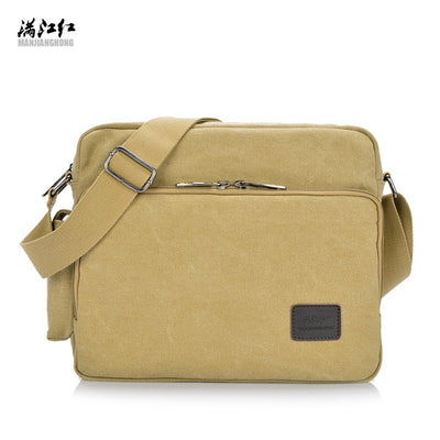 Manjianghong New Canvas Bag Bag Bag Retro Trend of Men'S Business Metrosexual Inclined Shoulder Bag Foreign Trade Package