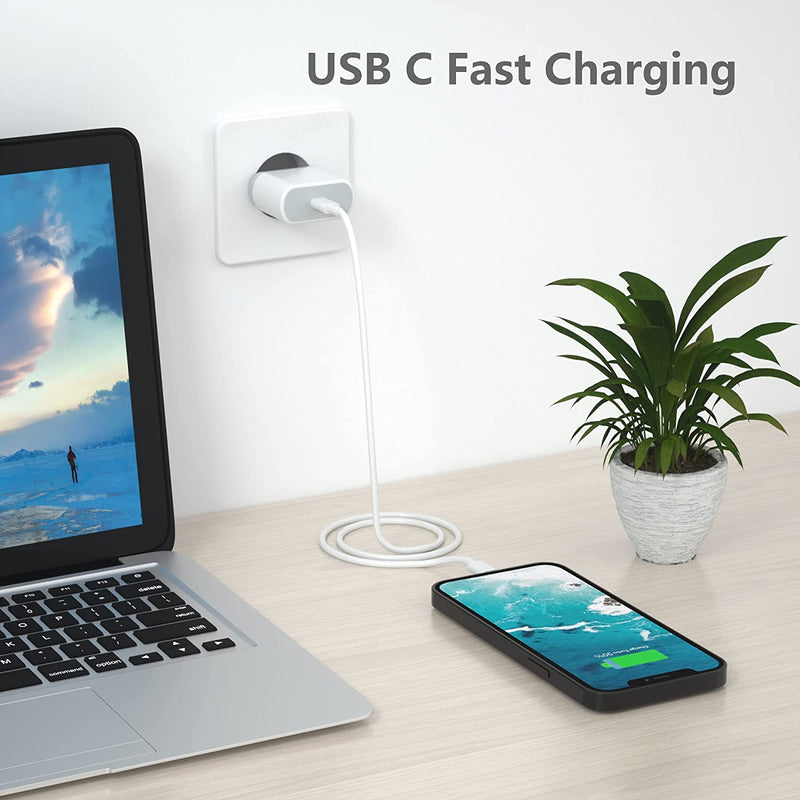 20W USB C Rapido Caricatore per Iphone 14/14 Plus/14 Pro/14 Pro Max/13/12/11/Xs/Xs Max/Xr/X, Ipad, USBC PD 3.0 Caricabatterie Spina Alimentatore Presa Carica Spinotto Muro Adattatore Ricarica