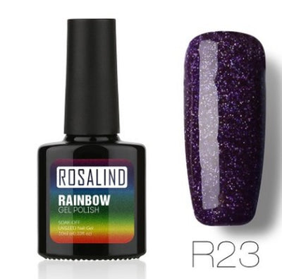 Nail Free, Long-Lasting, Non-Toxic, Nail Polish, ROSALIND Phototherapy Glue, Star Studded Rainbow System.