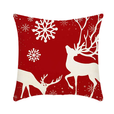 2021 Merry Christmas Cushion Cover 45Cm Elk Santa Claus Short Plush Sofa Pillow Cover Home Decor Pillowcase Christmas Decoration