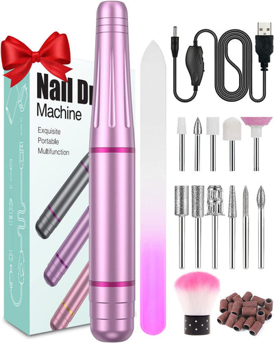 Fresa per Unghie, Professionale 11 in 1 Set Manicure Professionale 20000 RPM Lima Elettrica per Unghie Velocità Regolabile, Trapano Chiodo per Casa E Salone Fresa per Unghie Semipermanente Nail Drill