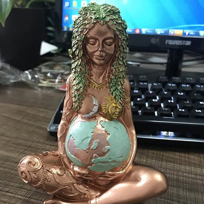 NO Madre Terra Statua,Millennial Gaia Statue,Statua Della Dea Della Terra Madre,Gaia Statua,Statua D'Arte Della Madre Terra,Statua in Resina,Regalo per La Mamma,Home and Garden Decorative Figurine