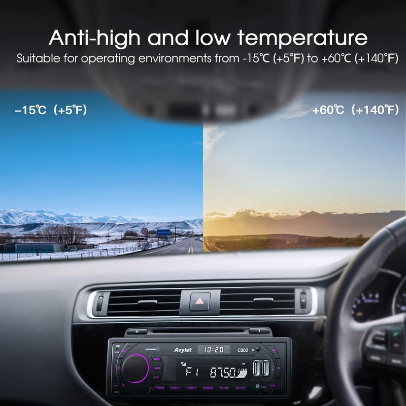 Autoradio Bluetooth 5.0 Vivavoce FM/AM,  Radio Stereo 1 DIN, Supporta Basso Profondo/Luce a 7 Colori/Chiamata a Mani Libere/Aux-In/Sd/U Disk, Telecomando, 60W X 4, Ricarica Rapida