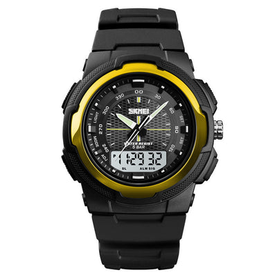 Men'S Electronic Double Display Rubber Watch