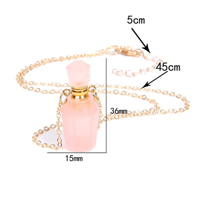 Perfume Bottle Crystal Pendant Necklace