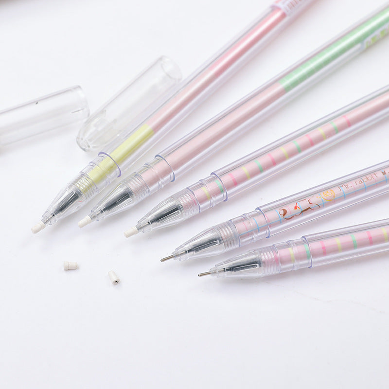 Cute Cartoon Small Fresh Luminous Rabbit Long Ears Signature Pen with Dust Plug Gel Pen, High-Quality Pen