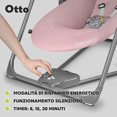 Otto Dondolo per Neonato E Bambini Fino a 9Kg Sdraietta Con Giocattoli 5 Velocità Suoni Rilassanti Della Natura Altalena Portatile E Pieghevole Cinture a 5-Punti Cavo Di Alimentazione USB